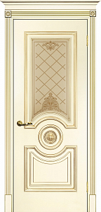 Товар Межкомнатная дверь Смальта 18 Слоновая кость ral 1013патина золото