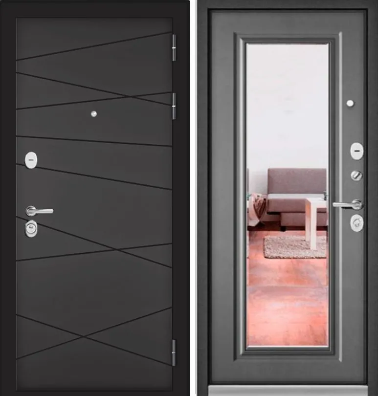 Фото Дверь Бульдорс TRUST - MASS - Р/Р БУКЛЕ графит. Графит софт 9S-130 DIS006944